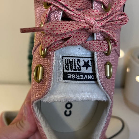 Converse All Star Pink With Gold Details and Sherpa Tongue - Picture 6 of 9